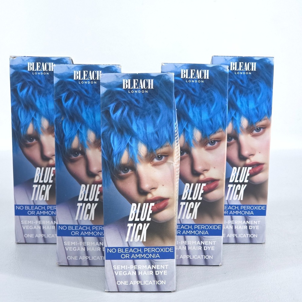 5x Bleach London Blue Tick Semi Permanent Vegan Hair Dye Blondes Burnette NEW